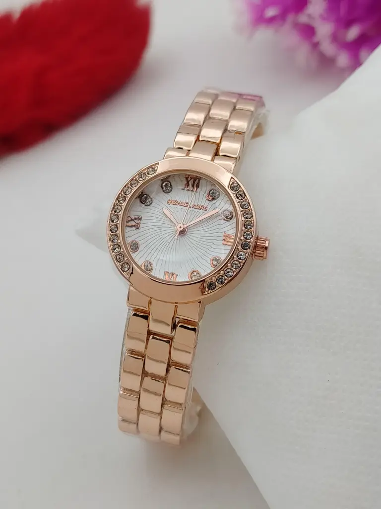 Michael Kors-Inspired Crystal Ladies Watch - Premium Chain Design
