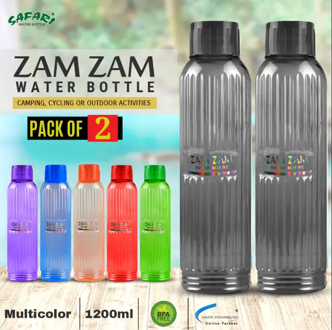 Zam Zam Water - Safari Pack of 2 Bottles, 1200 ml Each, Premium Quality and Refreshing