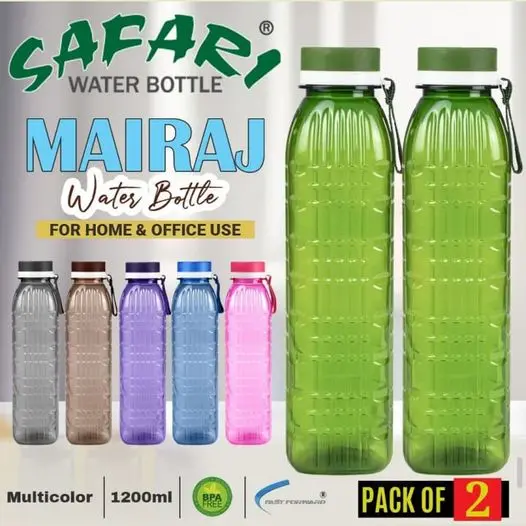 Safari Mairaj Water Bottle - 1200 ml, Ideal for Sports, Gym, Home, and Outdoor Use, BPA-Free