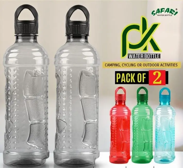 Safari PK Water Bottle - Pack of 2, 1100 ml Each, Perfect for Sports, Home, Gym, and Outdoor Use, BPA-Free