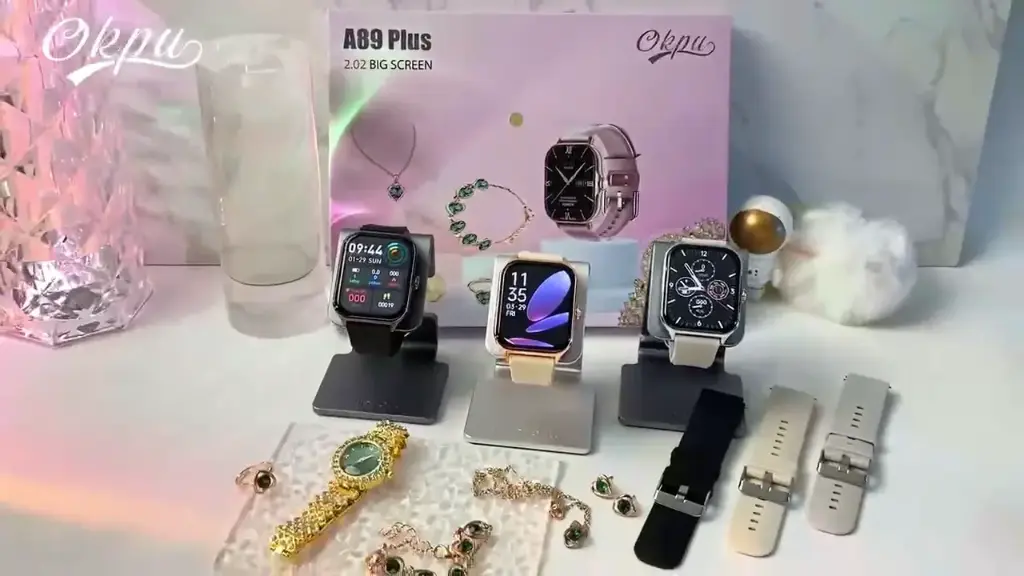 Luxury A89plus Smart watch with Necklace Earrings Bracelet Ring