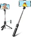 Best 3 IN 1 Wireless Selfie Stick R1 (WITHOUT LIGHT) R1S (WITH LIGHT) Tripod Stand and Bluetooth Shutter for Tiktok youtube Vlogging Photography Traveling