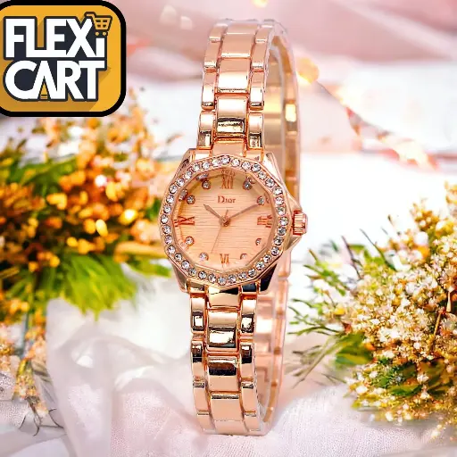 Dior-Inspired Luxury Crystal Women's Watch - Multiple Colors
