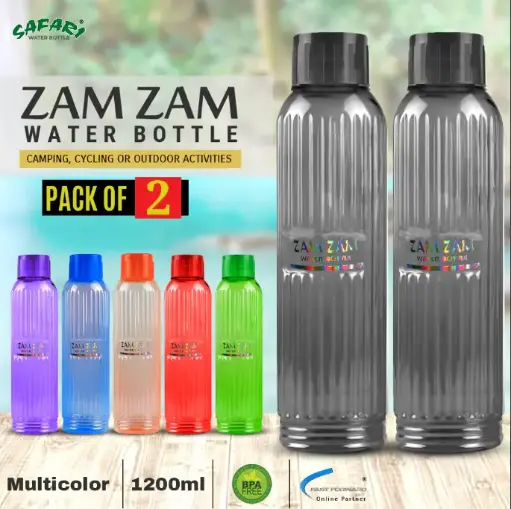 Zam Zam Water - Safari Pack of 2 Bottles, 1200 ml Each, Premium Quality and Refreshing