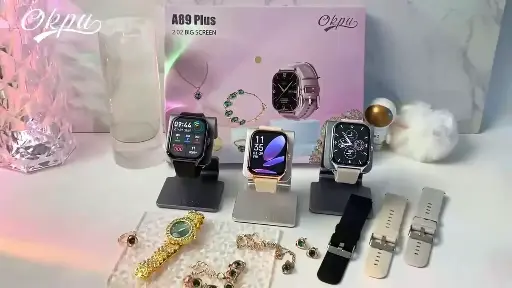 Luxury A89plus Smart watch with Necklace Earrings Bracelet Ring