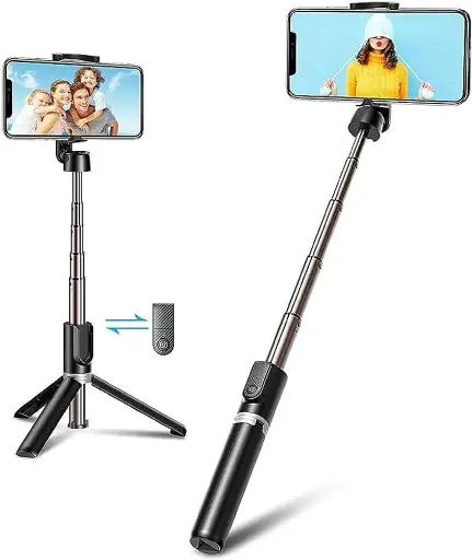 Best 3 IN 1 Wireless Selfie Stick R1 (WITHOUT LIGHT) R1S (WITH LIGHT) Tripod Stand and Bluetooth Shutter for Tiktok youtube Vlogging Photography Traveling